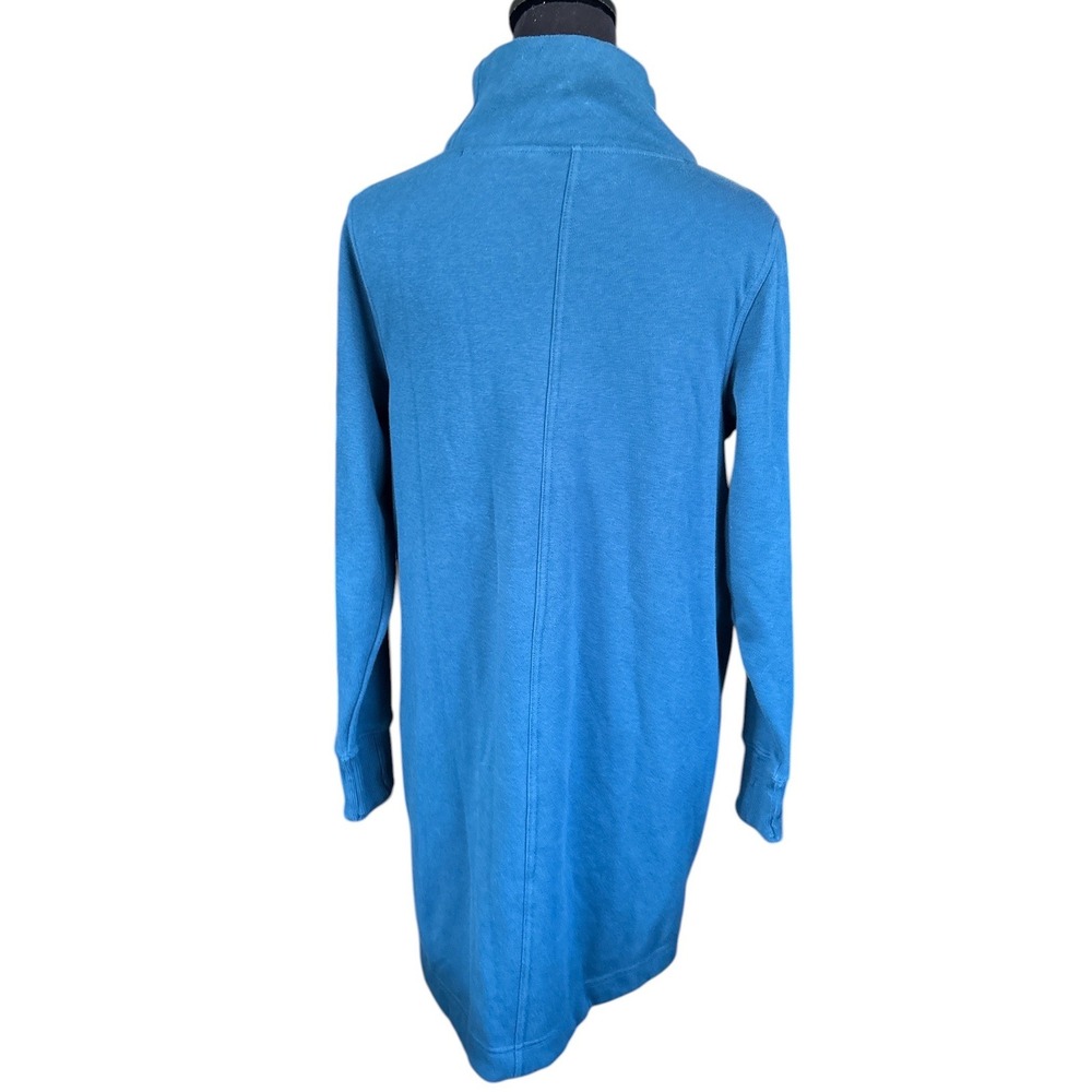 Athleta Cozy Karma Mock Neck Long Sleeve Sweatshirt Dress, Teal, Small, Casual - Picture 5 of 9
